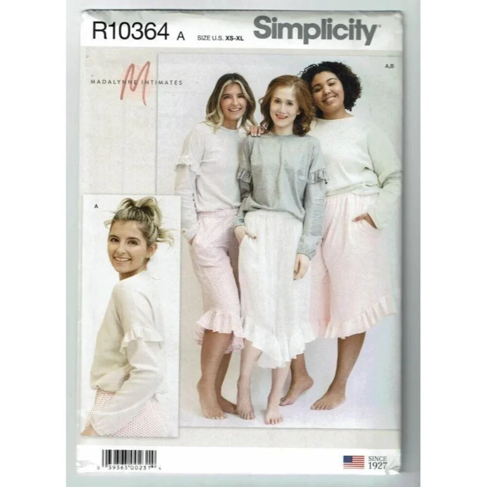 Lounge Pants Knit Top Sewing Pattern Simplicity S8995 XS-XL Madalynne Intimates‎
